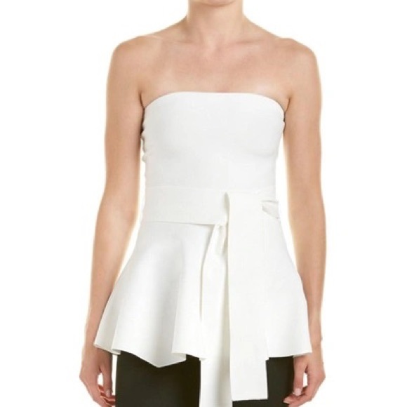 C/meo Collective Perfect Timing Strapless Peplum Knit Top In Ivory size XS - Picture 1 of 3